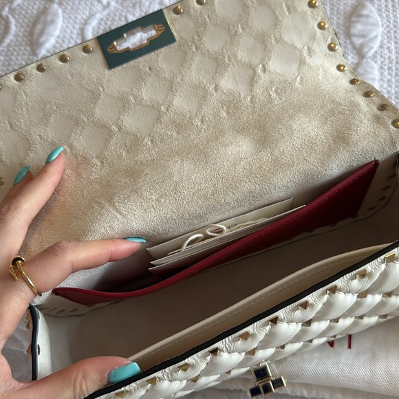 Authentic Valentino rockstud spike purse in ivory - Picture 3 of 10